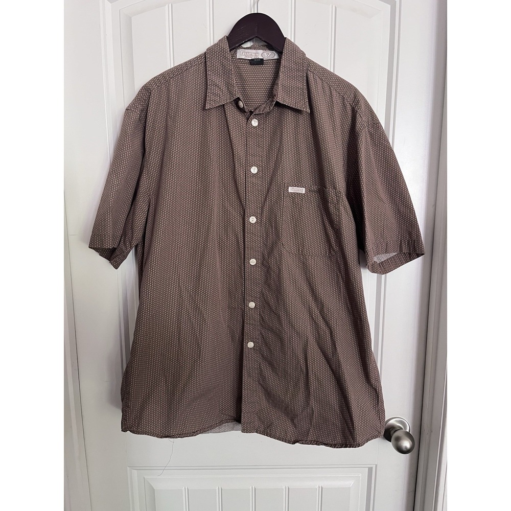 Vtg‎ Guess Jeans Shirt Men's XL Short Sleeve Button Up 100% Cotton Print 601
